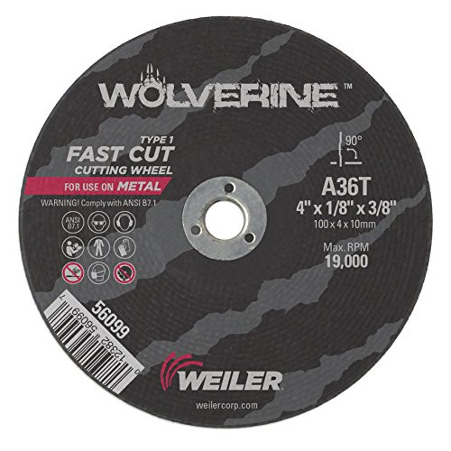 WEILER 804-56099 4 X 1/8 WOLV TY1 C-O WHL  A36T  3/8 AH