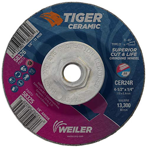 WEILER 804-58326 4.5 X 1/4 TIGER CERAMICT27 GW CER24R 5/8-11