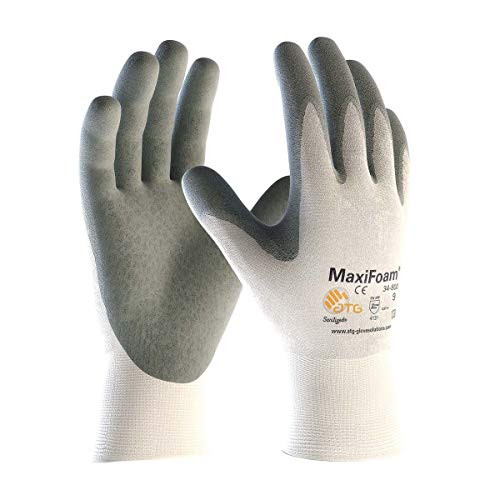 PIP 112-34-800/M PREM GRY FOAM NIT  COATED PALM / FINGERTIPS WHT
