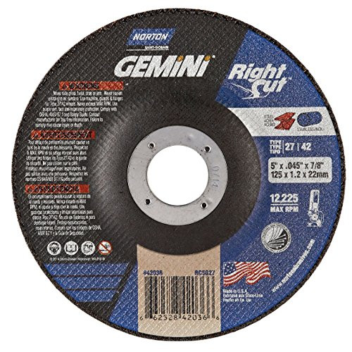 NORTON 547-66252842036 5X .045X 7/8 GEMINI MINI DISC T27