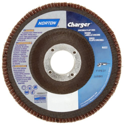 NORTON 547-63642503528 FLAP DISC- 60-X R822 4-1/2X5/8-11 CHARGER JUMBO