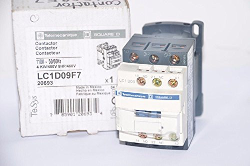 SCHNEIDER ELECTRIC LC1D09F7 -Square D 110V AC 9A 3POLE CONTACTOR