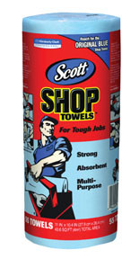Kimberly Clark KIM-75130 Scott Shop Towels Original (), Blue Shop Towels, 1 Roll / Pack, 30 Packs / Case