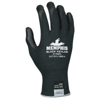 MEMPHIS GLOVE 127-9178NFL BLACK KEVLAR/BLACK NITRILE FOAM L