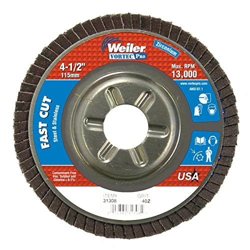 WEILER 804-31308 4-1/2 WOLVERINE FLAP DISC 40Z  7/8 ARBOR HOLE