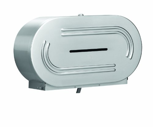 Bradley 5425-000000  18 Gauge Stainless Steel Jumbo Dual Roll Toilet Tissue Dispenser, 20-9/16" Width x 11-3/8" Height x 6" Depth