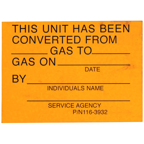 LABEL for Southbend - Part# 1163932