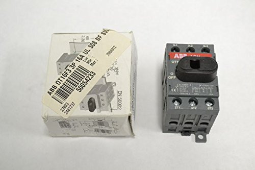 ABB OT16F3 , 3P 20A 600V 1/pkg 3PH 10HP Dissconnect Switch w/Ground Terminal