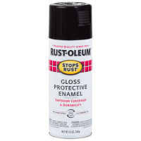STOPS RUST 647-7779830 STOPS RUST SPRAY GLOSS BLACK 12 OZ.