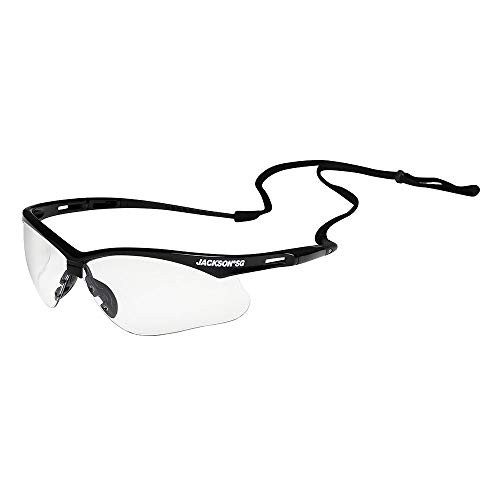 JACKSON SAFETY 138-50000 SG Series Safety Glasses, Clear/Polycarbonate/Anti-Scratch Lens, Black