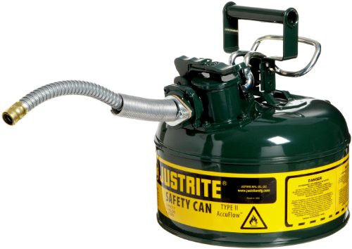 JUSTRITE 400-7210420 1G II SAFETY CAN W/5/8INMETAL HOSE -GREEN