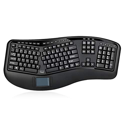 ADESSO WKB-4500UB ADESSO 2.4GHZ WIRELESS TRU-FORM MEDIA 3D  ERGONOMIC  TOUCHPAD KEYBOARD, WITH  SP