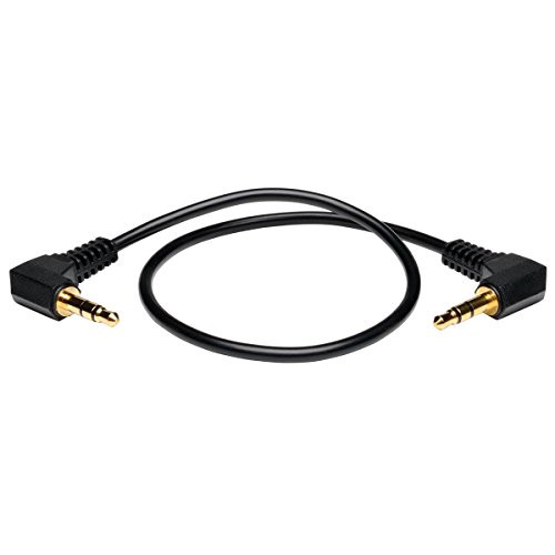 TRIPP LITE P312-001-2RA 1FT MINI STEREO AUDIO CABLE WITH TWO RIGHT ANGLE PLUGS 3.5MM M/M 1FT
