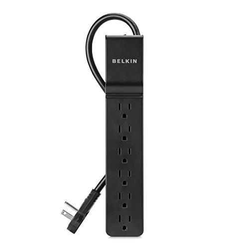 BELKIN COMPONENTS BSE600-06BLK-WM 6-OUTLET SURGE PROTECTOR WITH 6 FT. CORD