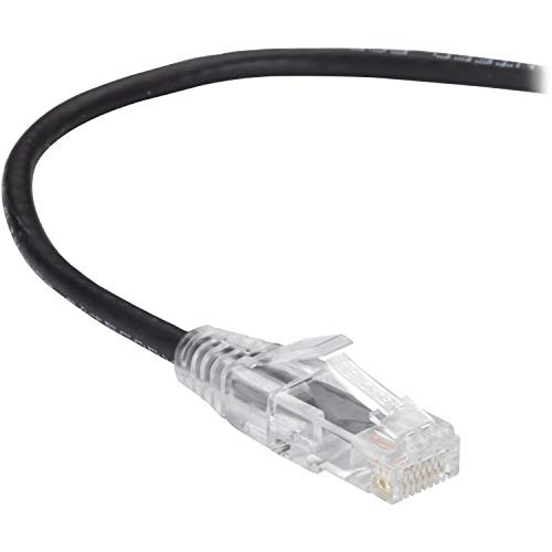 BLACK BOX C6APC28-BK-20 SLIM-NET CAT6A 28-AWG 500-MHZ STRANDED ETHERNET PATCH CABLE - UNSHIELDED, PVC, S