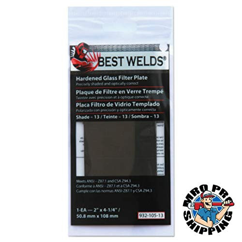 BEST WELDS 901-932-105-13 BW-2X4-1/4 #13 GLASS  FILTER PLATE