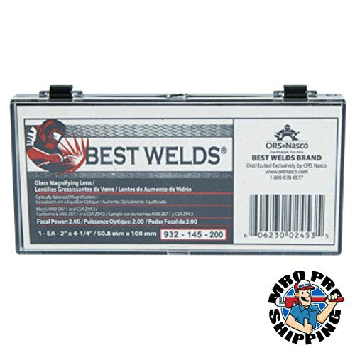 BEST WELDS 901-932-145-200 BW-2X4-1/4 GLASS MAG LENS 2.00 DIOPTER