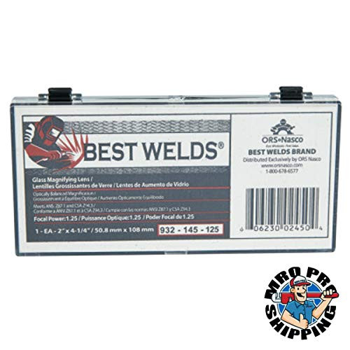 BEST WELDS 901-932-145-125 BW-2X4-1/4 GLASS MAG LENS 1.25 DIOPTER