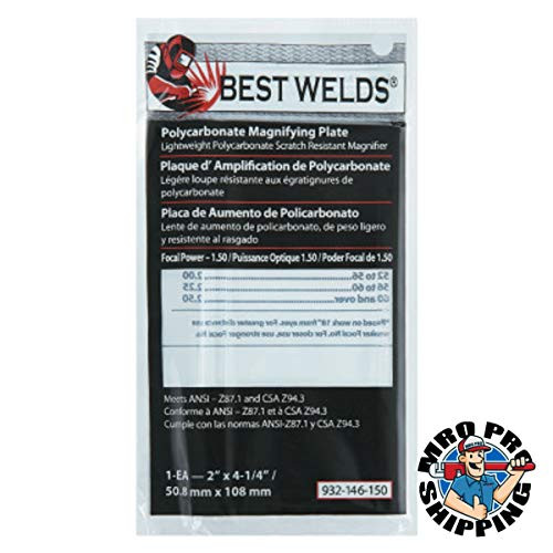 BEST WELDS 901-932-146-150 BW-2X4-1/4 POLYCARB  MAGLENS 1.50 DIOPTER