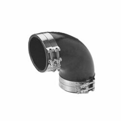 TRIDENT HOSE606-TRL490SS 90 DEG.RUB.ELBOW W/T CLAMP 4IN