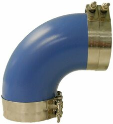 TRIDENT HOSE606-290V2000SS ELBOW 2IN 90D W/CLAMPS BLU SIL