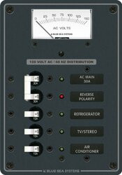 BLUE SEA SYSTEMS661-8043 PANEL 120VAC MAIN+3 POS METER