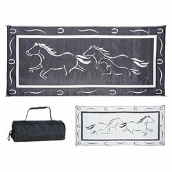 MINGS MARK INC672-GH8181 MAT-HORSES 8X18 BLACK-WHITE