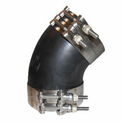 TRIDENT HOSE606-TRL445SS 45 DEG.RUB.ELBOW W/T CLAMP 4IN