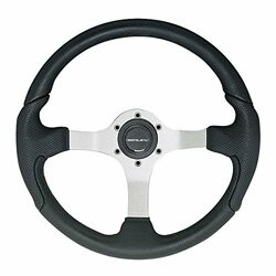 UFLEX216-NISIDABS STEERING WHEEL SILVER BLK GRIP