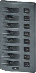 BLUE SEA SYSTEMS661-4309 PANEL WD SWITCH ONLY 8POS GRAY