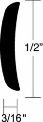 TACO METALS236-A510102TAL12D HALF OVAL  ALUM  1/2  12FT L