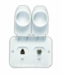 JR PRODUCTS342-543A2A PHONE/CABLE PLATE POL.WHT