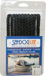 SEA-DOG LINE354-301112020BK1 TWISTED NYLON DL 1/2X20 BLK