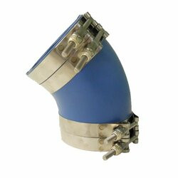 TRIDENT HOSE606-240V3000SS ELBOW 3IN 45D W/CLAMPS BLUE SI