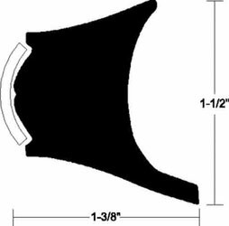 TACO METALS236-V211025WHC20D RIGID RUBRAIL 1-1/2INX20FT WHC
