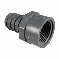 SPEARS 1435-015 1-1/2' x 1-1/2" PVC Barbed Insert Hose Adapter FIPT x Insert