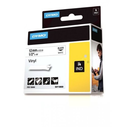 Dymo RNO18444 Rhinopro 1/2 Inch White Vinyl Tape Cartridge