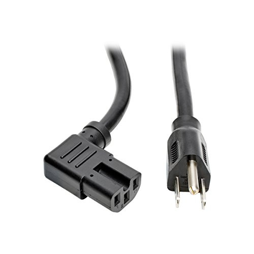 Tripp Lite P019-008-C15RA 8ft Heavy Duty Power Extension Cord Cable 15A 14 AWG 5-15P to Right-Angle C15 Black 8' ()