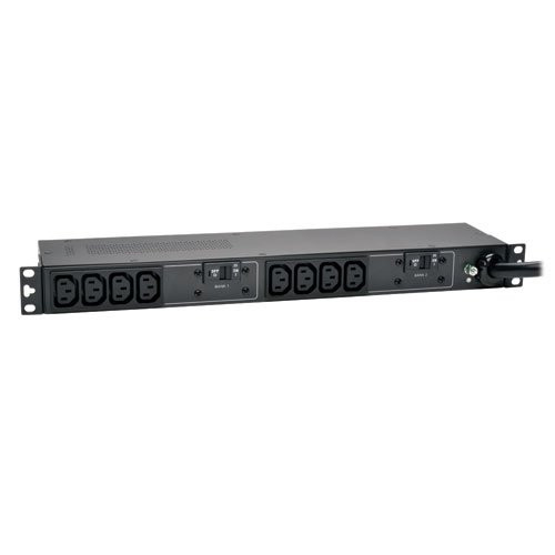 Tripp Lite PDUH30HV 5/5.8kW Single-Phase 208/240V Basic PDU 10 C13 Outlets NEMA L6-30P Input 12 Ft Cord 1U Rack-Mount