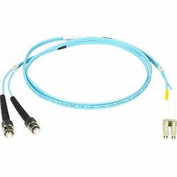 BLACK BOX EFNT010-010M-STLC OM3 50-MICRON MULTIMODE FIBER OPTIC PATCH CABLE - OFNR PVC, ST-LC, AQUA, 10-M (3