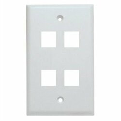 UNIRISE USA, LLC WP-4P-WHT 4PORT WALL PLATE, SINGLE GANG, WHITE