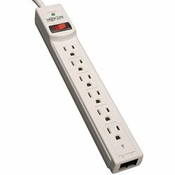 TRIPP LITE TLP604TEL SURGE PROTECTOR POWER STRIP 120V 6 OUTLET RJ11 4FEET  CORD 790 JOULE