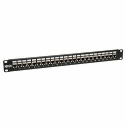 TRIPP LITE N254-024-SH 24-PORT SHIELDED CAT6 PATCH PANEL FEED THROUGH RACKMOUNT RJ45 1URM TAA