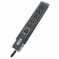 TRIPP LITE TLP606SSTELB SURGE PROTECTOR POWER STRIP 6 OUTLET TEL/MODEM 6 FEET  CORD BLACK
