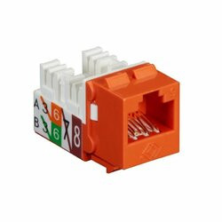 BLACK BOX FMT636-R3-25PAK GIGATRUE2 CAT6 JACKS, UNIVERSAL WIRING, COMPONENT LEVEL, 25-PACK, ORANGE