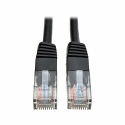 TRIPP LITE N002-001-BK 1FT CAT5E / CAT5  350MHZ MOLDED PATCH CABLE RJ45 M/M BLACK 1FT