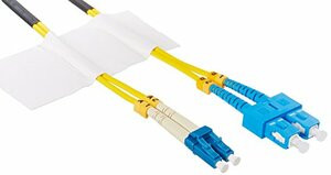 BELKIN COMPONENTS F2F802L7-10M DUPLEX FIBER OPTIC CABLE  LC/SC;8.3/125; 10 METERS