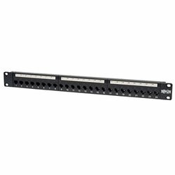 TRIPP LITE N254-024-OF 24-PORT 1U RACK-MOUNT CAT5E/6 OFFSET FEED-THROUGH PATCH PANEL WITH CABLE MANAGEM