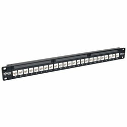 TRIPP LITE N254-024-6A-OF 24-PORT 1U RACK-MOUNT CAT6A/CAT6/CAT5E OFFSET FEED-THROUGH PATCH PANEL WITH CABL