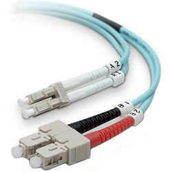 BELKIN COMPONENTS F2F402L7-02M-G FIBER PATCH CABLE 10 GIG AQUA 50/125 LC/SC 2 METER